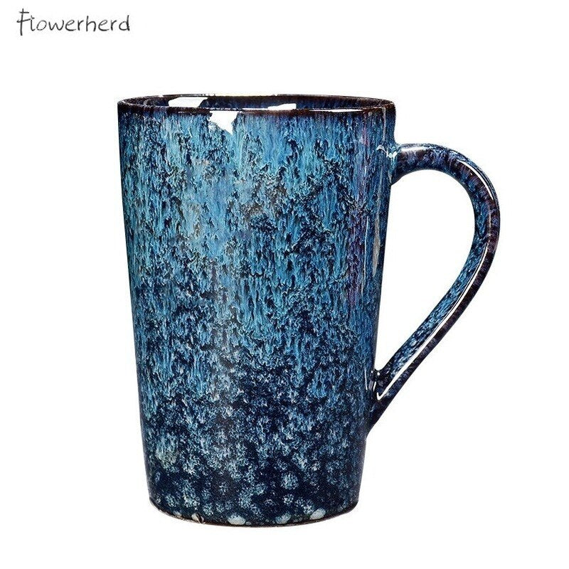 Large Ceramic Mug Porcelain Coffee Mugs Tea Cup Coffeeware Teaware Kiln Changed Coffee Cup Office Drinking Cup Home Couple Cups