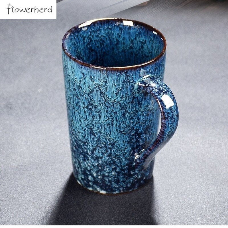 Large Ceramic Mug Porcelain Coffee Mugs Tea Cup Coffeeware Teaware Kiln Changed Coffee Cup Office Drinking Cup Home Couple Cups
