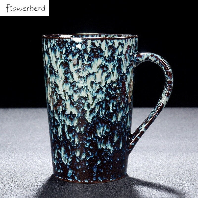 Large Ceramic Mug Porcelain Coffee Mugs Tea Cup Coffeeware Teaware Kiln Changed Coffee Cup Office Drinking Cup Home Couple Cups